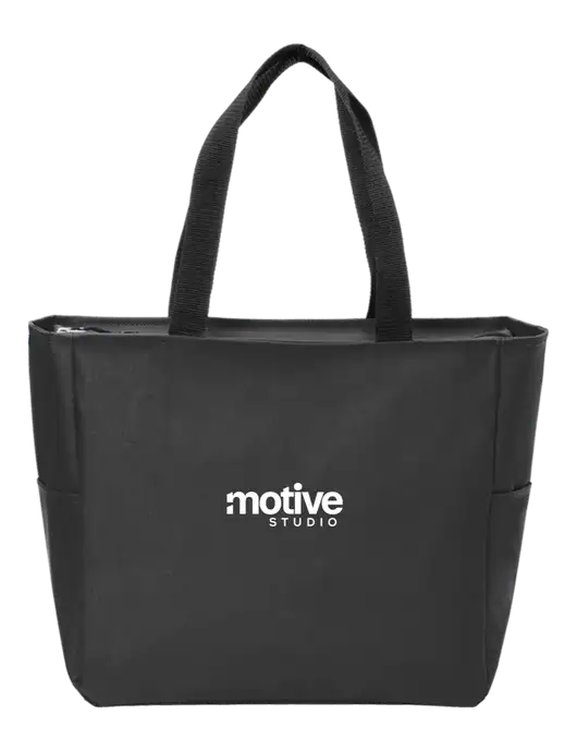 Everyday Black Zip Tote  w/Motive Studio Logo