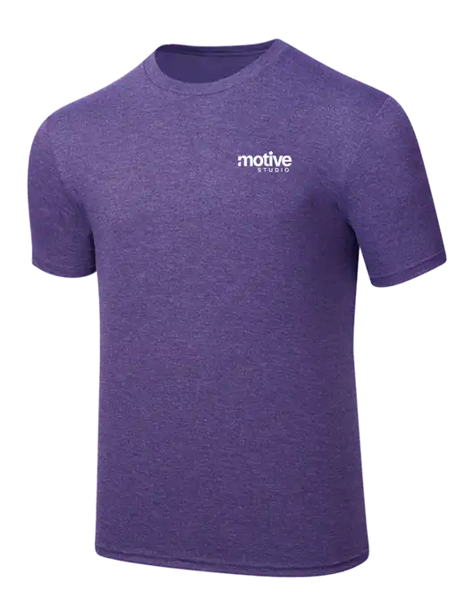 Simply Soft Purple Frost 4.5oz  Poly/Combed Ring Spun Cotton T-Shirt w/Motive Studio Logo
