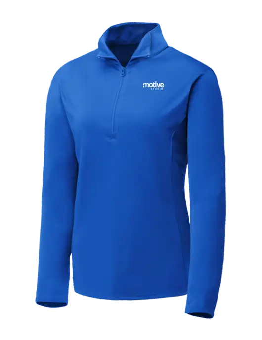 Dark Royal Womens Posicharge Competitor ¼ Zip Pullover w/Motive Studio Logo
