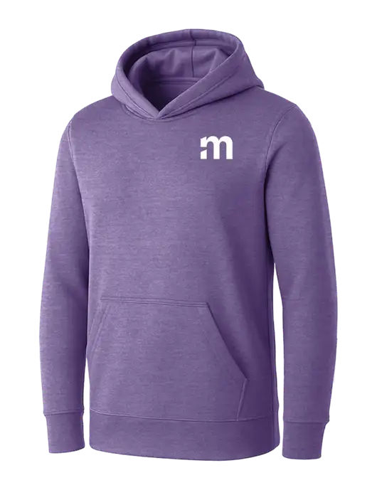 Womens Purple Heather Core Fleece Pullover Hooded Sweatshirt w/m Icon Logo