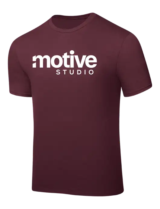 Maroon PosiCharge Competitor Tee w/Motive Studio Logo