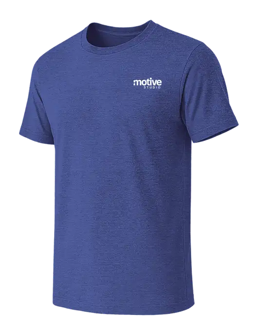 BELLA+CANVAS Heather Royal CVC Short Sleeve Tee w/Motive Studio Logo