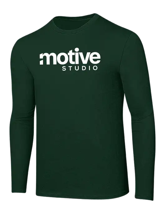 Ring Spun Forest Green 4.5 oz Long Sleeve T-Shirt w/Motive Studio Logo