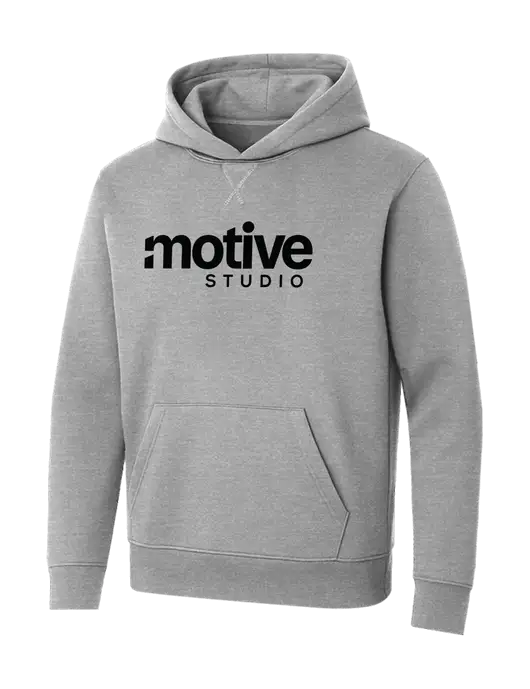 Allmade Granite Grey Heather Organic French Terry Pullover Hoodie w/Motive Studio Logo