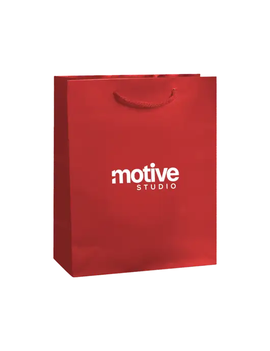 Red Gift Bag Gloss 8x10 w/Motive Studio Logo