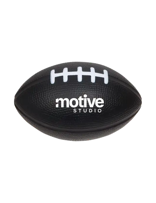 Black Stress Reliever Football w/Motive Studio Logo