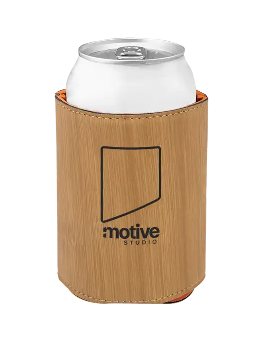 Bamboo Leatherette Beverage Holder w/Motive Studio Logo