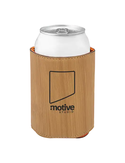 Bamboo Leatherette Beverage Holder w/Motive Studio Logo