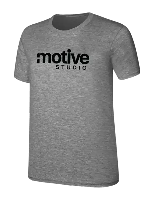 Womens Ring Spun Light Grey Heather 4.5 oz T-Shirt w/Motive Studio Logo