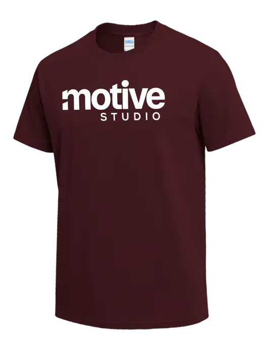 Maroon Heavyweight 6.1 oz T-Shirt w/Motive Studio Logo