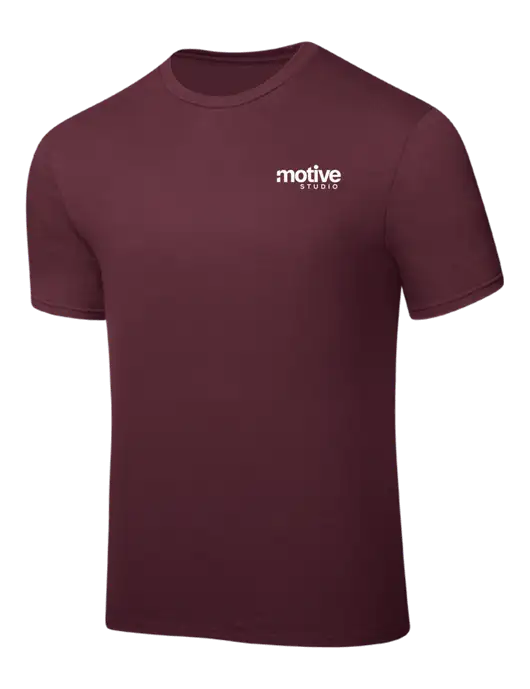 Maroon PosiCharge Competitor Tee w/Motive Studio Logo