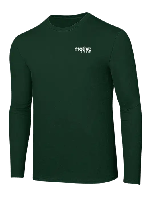 Ring Spun Forest Green 4.5 oz Long Sleeve T-Shirt w/Motive Studio Logo