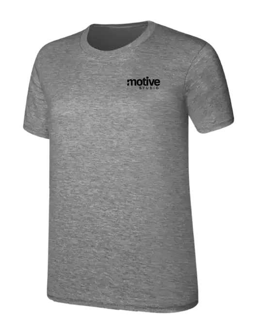 Womens Ring Spun Light Grey Heather 4.5 oz T-Shirt w/Motive Studio Logo
