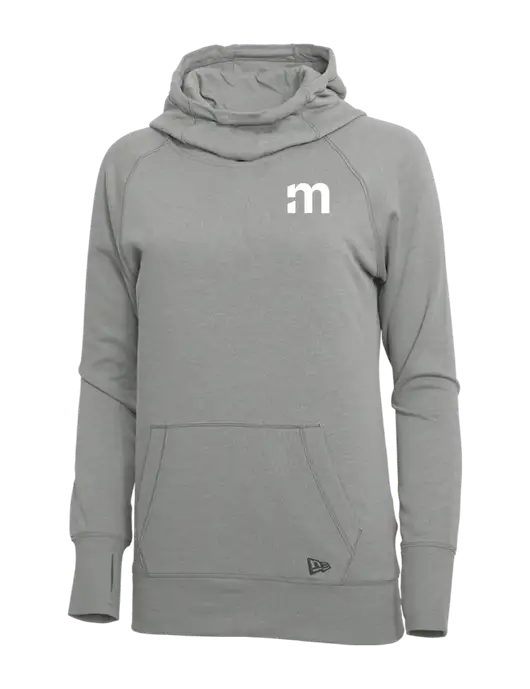 New Era Shadow Grey Heather Womens Tri-Blend Fleece Pullover Hoodie w/m Icon Logo