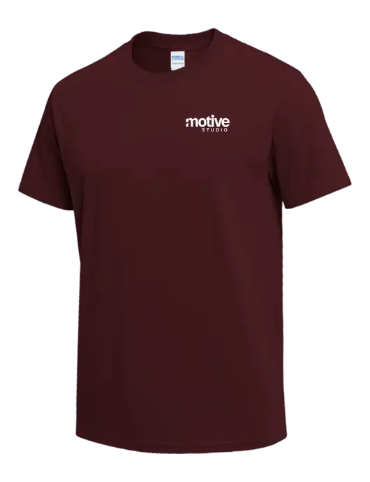 Maroon Heavyweight 6.1 oz T-Shirt w/Motive Studio Logo