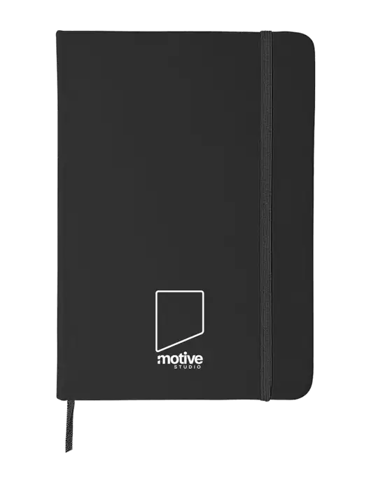 Black Comfort Touch Bound Journal 5" X 7" w/Motive Studio Logo