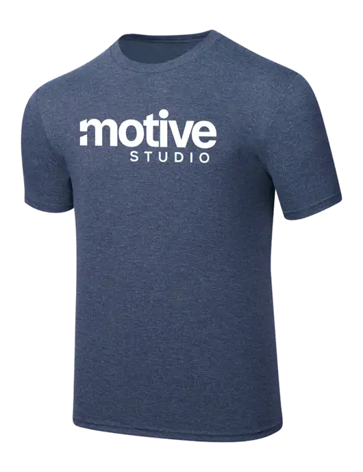 Simply Soft Navy Frost 4.5oz  Poly/Combed Ring Spun Cotton T-Shirt w/Motive Studio Logo