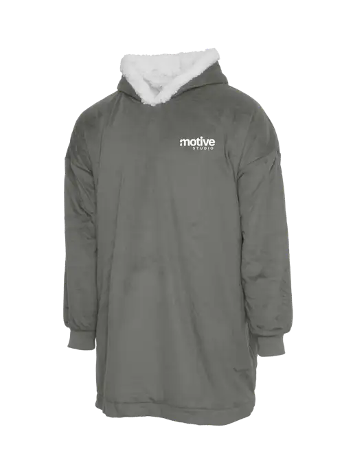 Wearable Lodge Medium Grey Blanket w/Motive Studio Logo