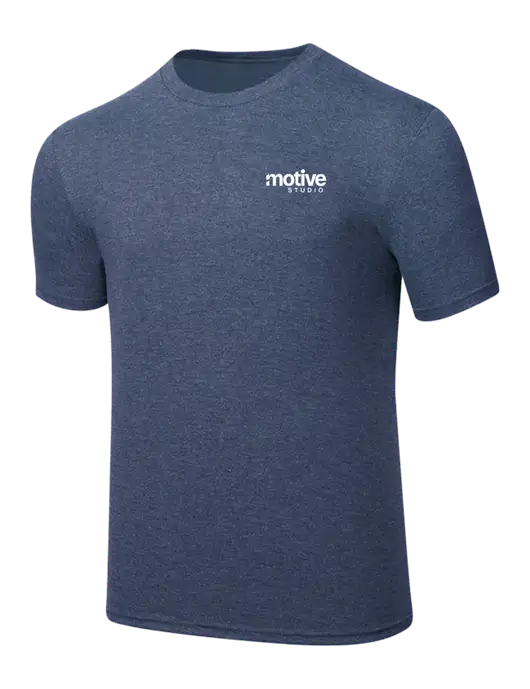 Simply Soft Navy Frost 4.5oz  Poly/Combed Ring Spun Cotton T-Shirt w/Motive Studio Logo