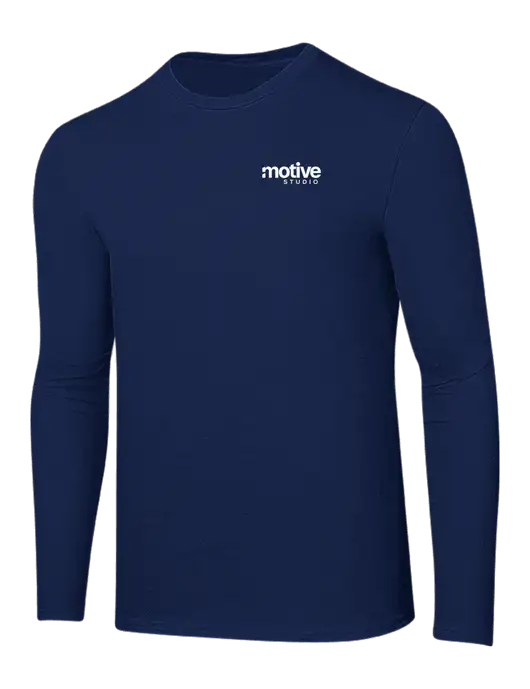 Ring Spun Navy 4.5 oz Long Sleeve T-Shirt w/Motive Studio Logo