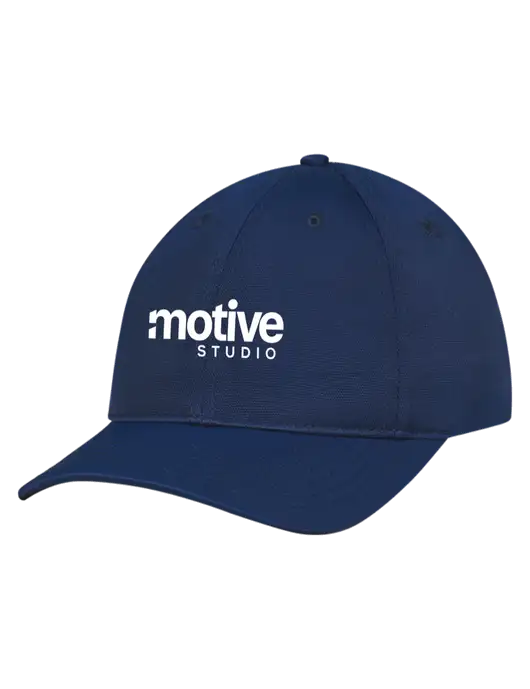 Navy Nylon Twill Performance Cap w/Motive Studio Logo