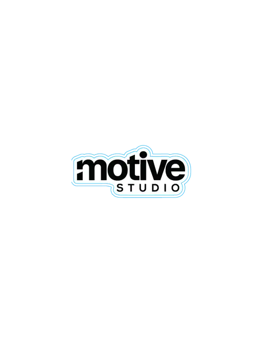 Small Decal (approx. 4.25 in wide) w/ Motive Studio Logo