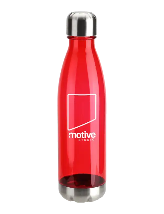 Bayside Tritan Red 25 oz Bottle with Stainless Base and Cap w/Motive Studio Logo