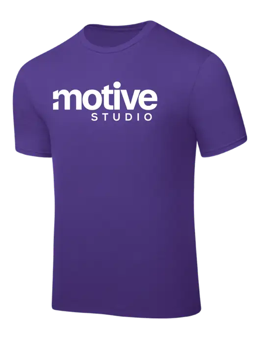 Purple PosiCharge Competitor Tee w/Motive Studio Logo