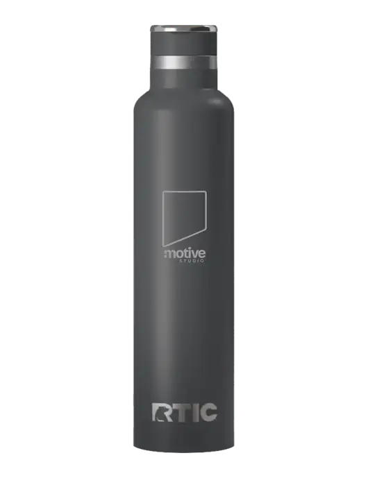 RTIC Journey 26 oz Charcoal Bottle w/Motive Studio Logo