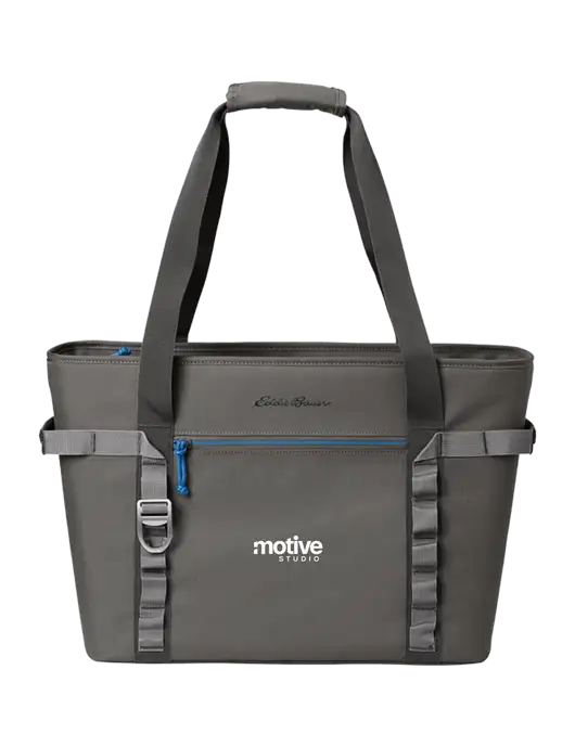Eddie Bauer Dark Medium Grey/Royal Max Cool Tote Cooler  w/Motive Studio Logo
