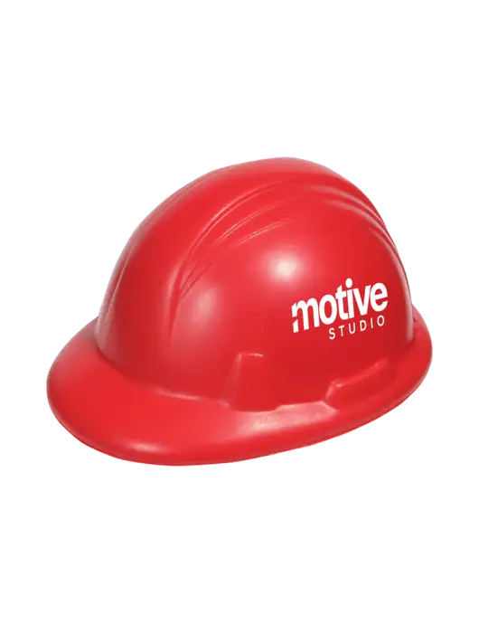 Red Hard Hat Stress Reliever w/Motive Studio Logo