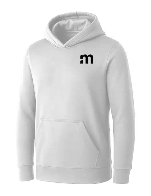 Womens White Core Fleece Pullover Hooded Sweatshirt w/m Icon Logo