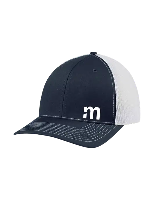 Richardson Adjustable Snapback Original 112 Trucker Cap Navy w/White Mesh w/m Icon Logo