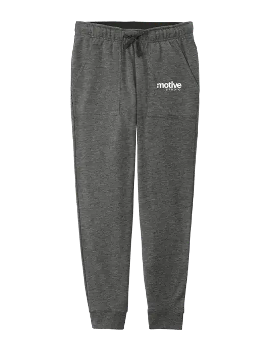 Womens Posicharge Tri-blend Wicking Dark Grey Heather Triad Solid Fleece Jogger w/Motive Studio Logo