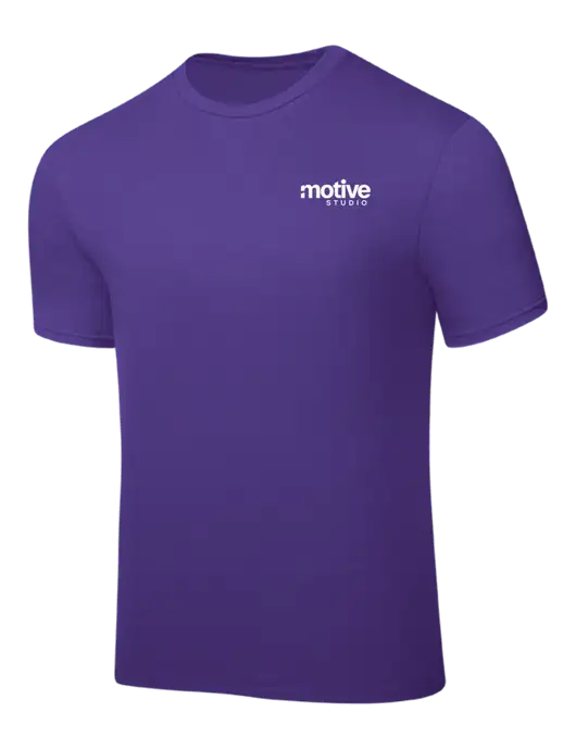 Purple PosiCharge Competitor Tee w/Motive Studio Logo
