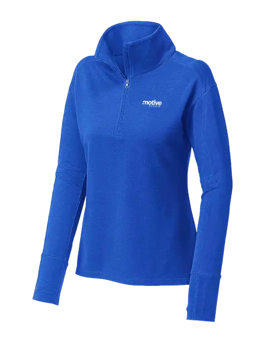 Womens Sport-Wick Flex Fleece Royal Blue 1/4-Zip w/Motive Studio Logo