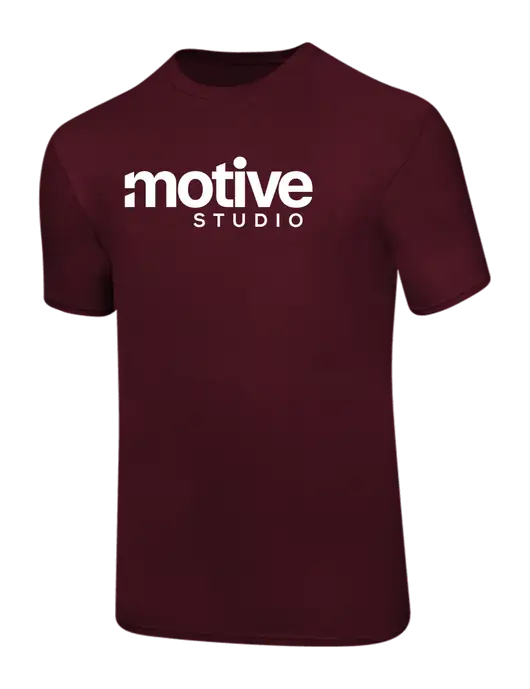 Ring Spun Maroon 4.5 oz T-Shirt w/Motive Studio Logo