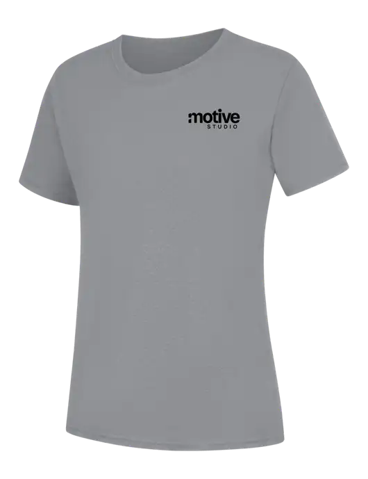 Womens Light Grey Heather Core Blend Tee w/Motive Studio Logo