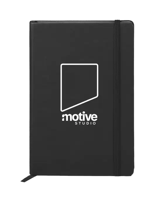 Neoskin Black Hard Cover Junior Journal, 3.75 x 5.625 w/Motive Studio Logo