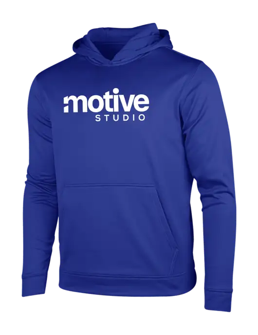 True Royal Sport-Wick Fleece Hooded Pullover w/Motive Studio Logo