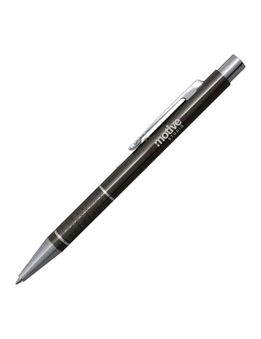 St George Gunmetal Pen - Blue Ink w/Motive Studio Logo