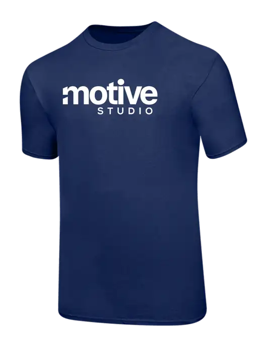 Ring Spun Navy 4.5 oz T-Shirt w/Motive Studio Logo