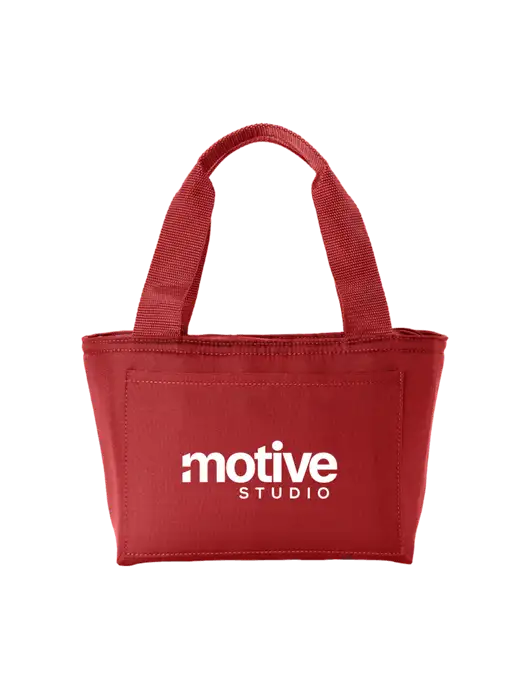 Iso Red Lunch Tote w/Motive Studio Logo