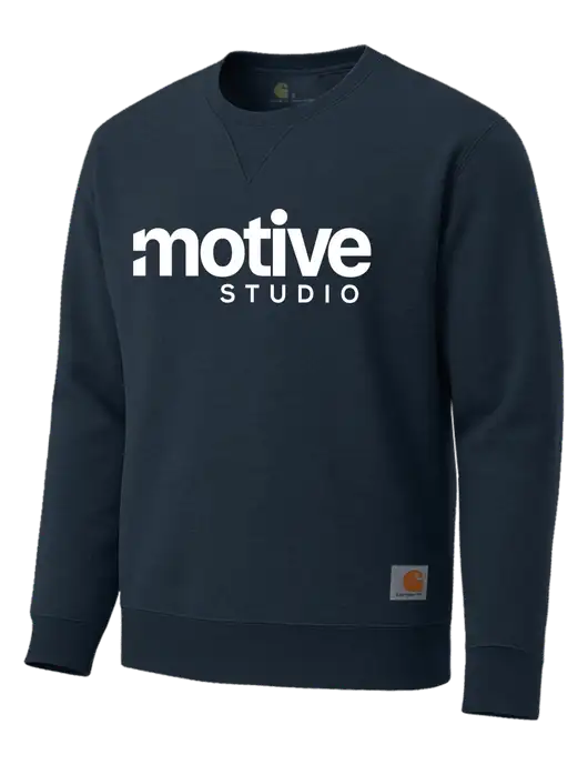 Carhartt Navy Midweight Crewneck Sweatshirt w/Motive Studio Logo
