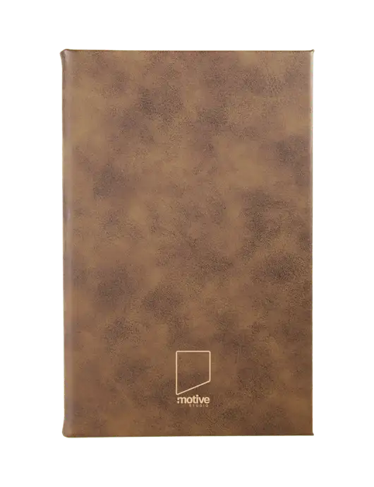 Rustic Leatherette 5.25 x 8.25 Journal w/Motive Studio Logo