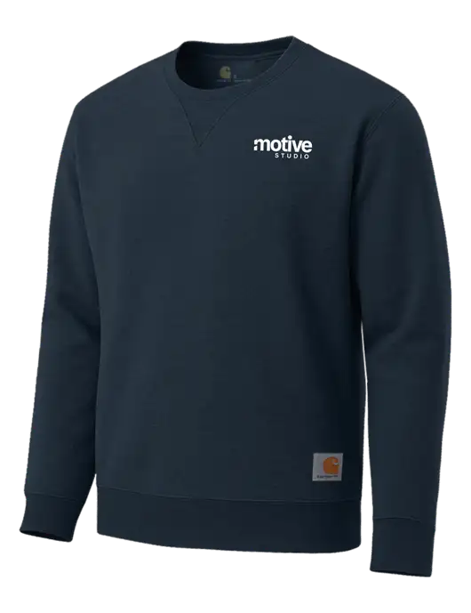 Carhartt Navy Midweight Crewneck Sweatshirt w/Motive Studio Logo