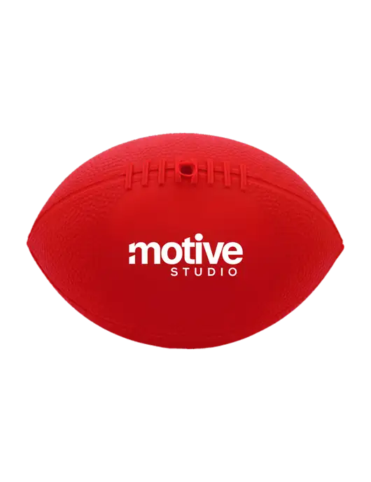 7” Durable Red Vinyl Football w/Motive Studio Logo