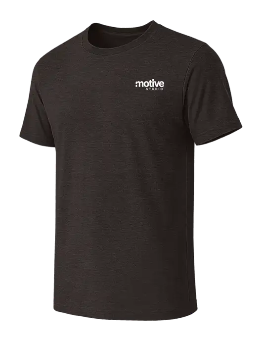 BELLA+CANVAS Dark Grey Heather CVC Short Sleeve Tee w/Motive Studio Logo