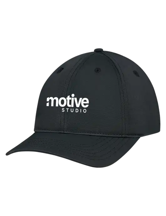 Black Nylon Twill Performance Cap w/Motive Studio Logo