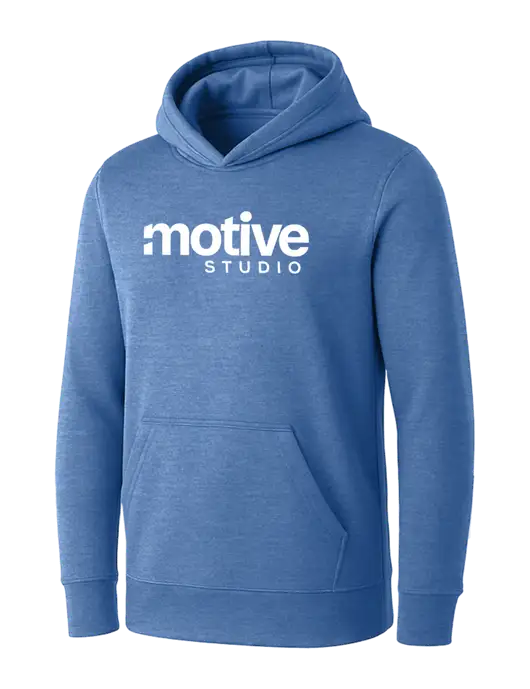 Womens Royal Heather Core Fleece Pullover Hooded Sweatshirt w/Motive Studio Logo